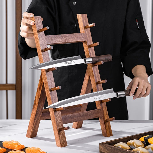 Kitchen Knife Storage Rack Solid Wood Knife Holder Sapele Knife Holder