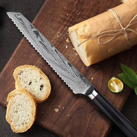 Japanese Damascus Steel Kitchen Knife Household Kitchen Bread Knife