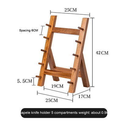 Kitchen Knife Storage Rack Solid Wood Knife Holder Sapele Knife Holder